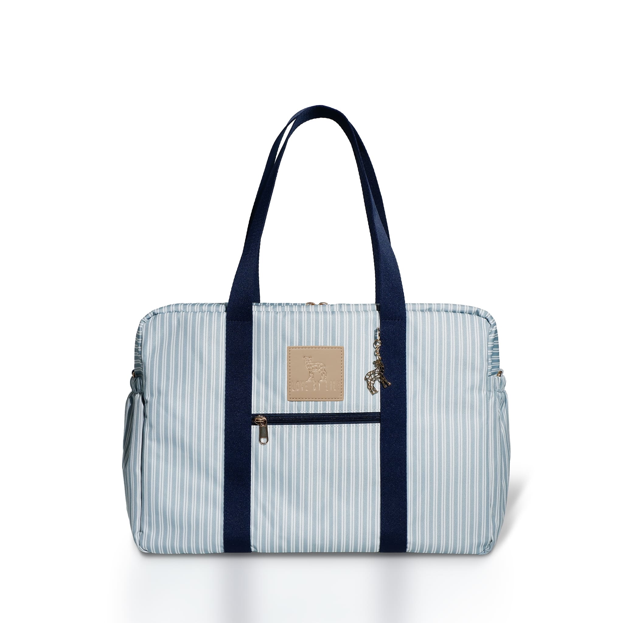 Luiertas in blauwtint – rustgevend en stijlvol voor onderweg met je kleintje.