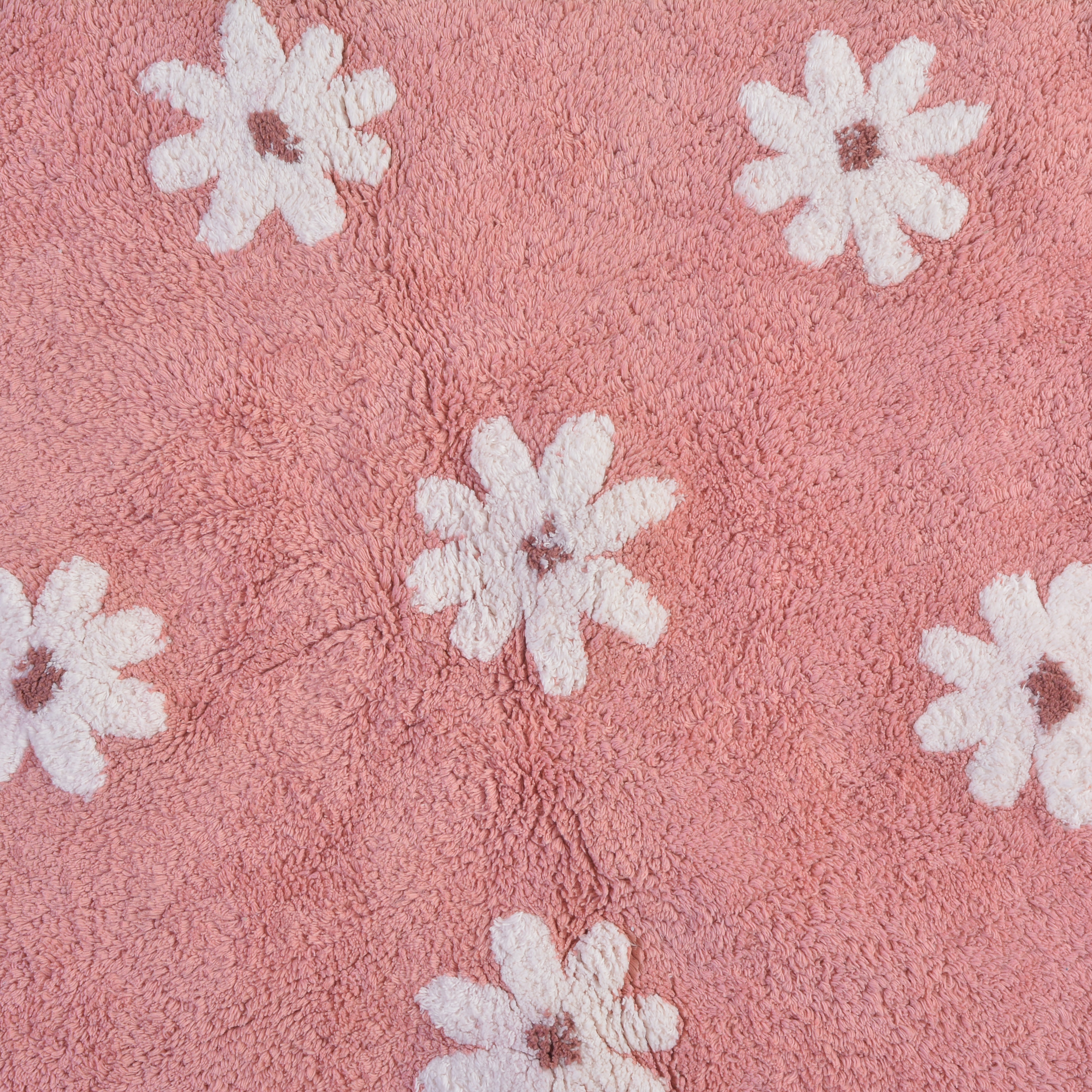 Handgemaakt bloemetjes roze vloerkleed