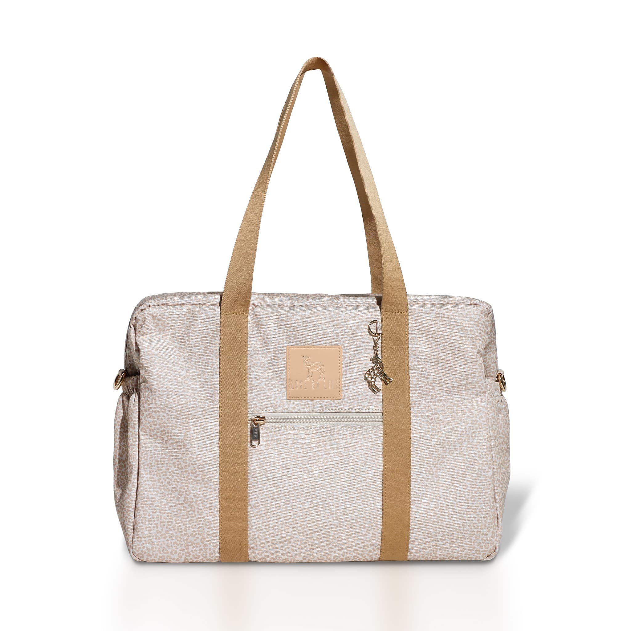 Dagelijkse tas met luipaardprint in warme tinten – comfortabel en chic.