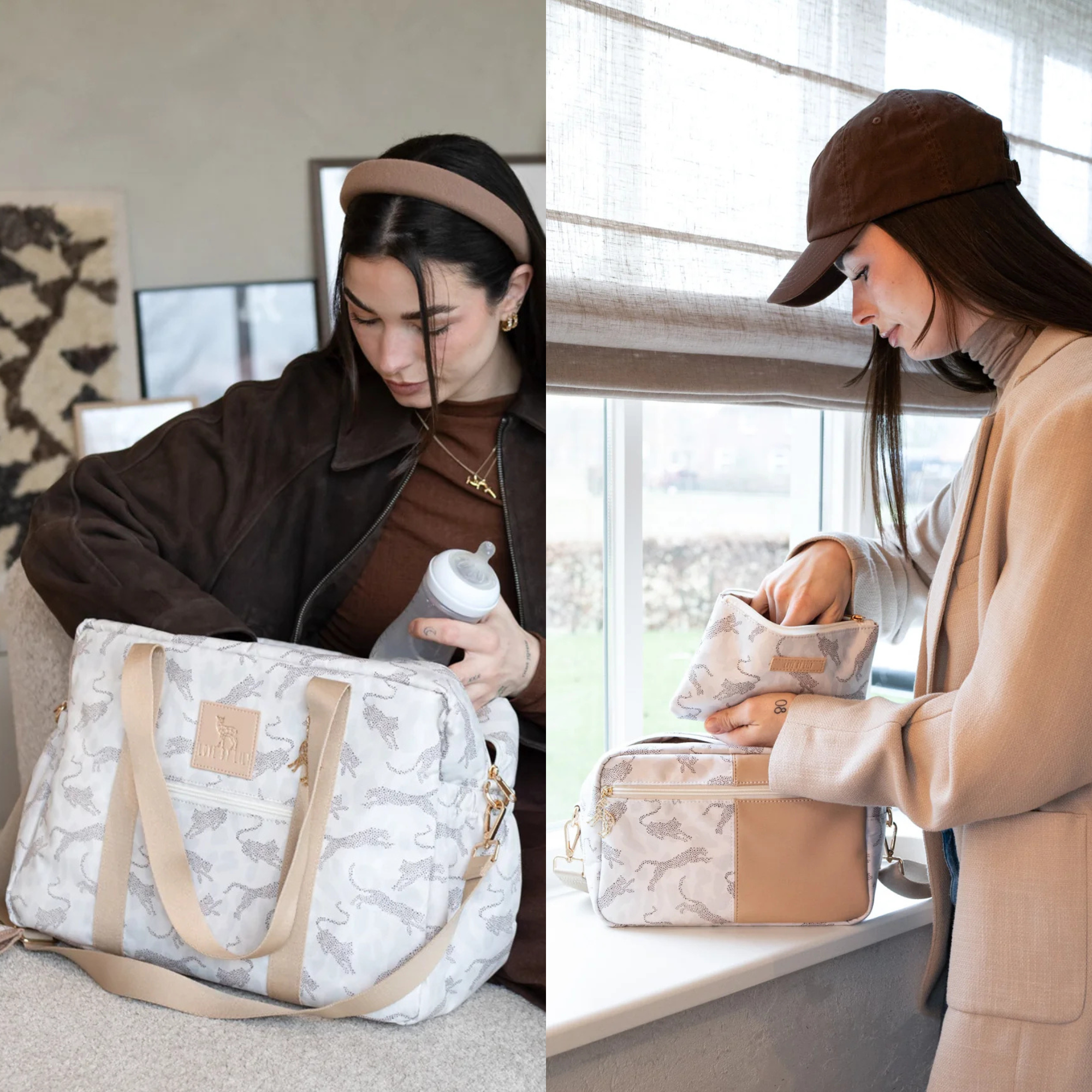 Love by Lily Exclusive Beige Panther Set with Travel Mom Bag and Lily Pocket organizer