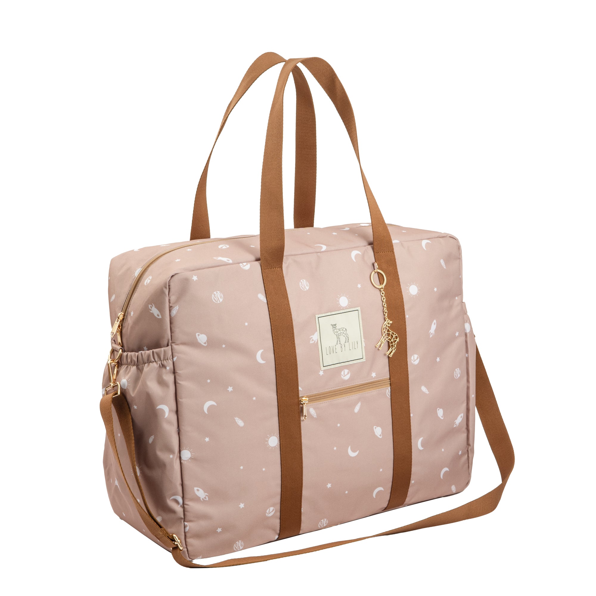 Travel Mom Bag My Universe – ruime luiertas met sterrenhemel en planetenprint.
