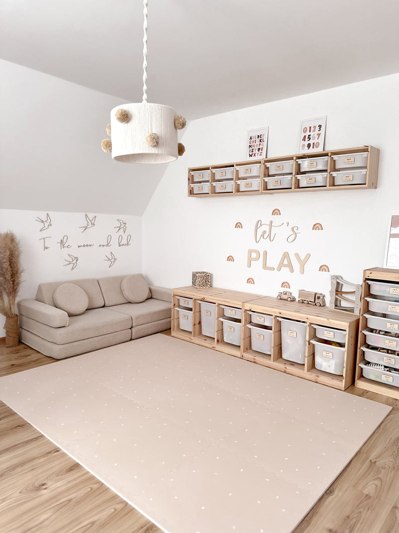 Veilig puzzel speelkleed – Tapioca babykamer beige.
