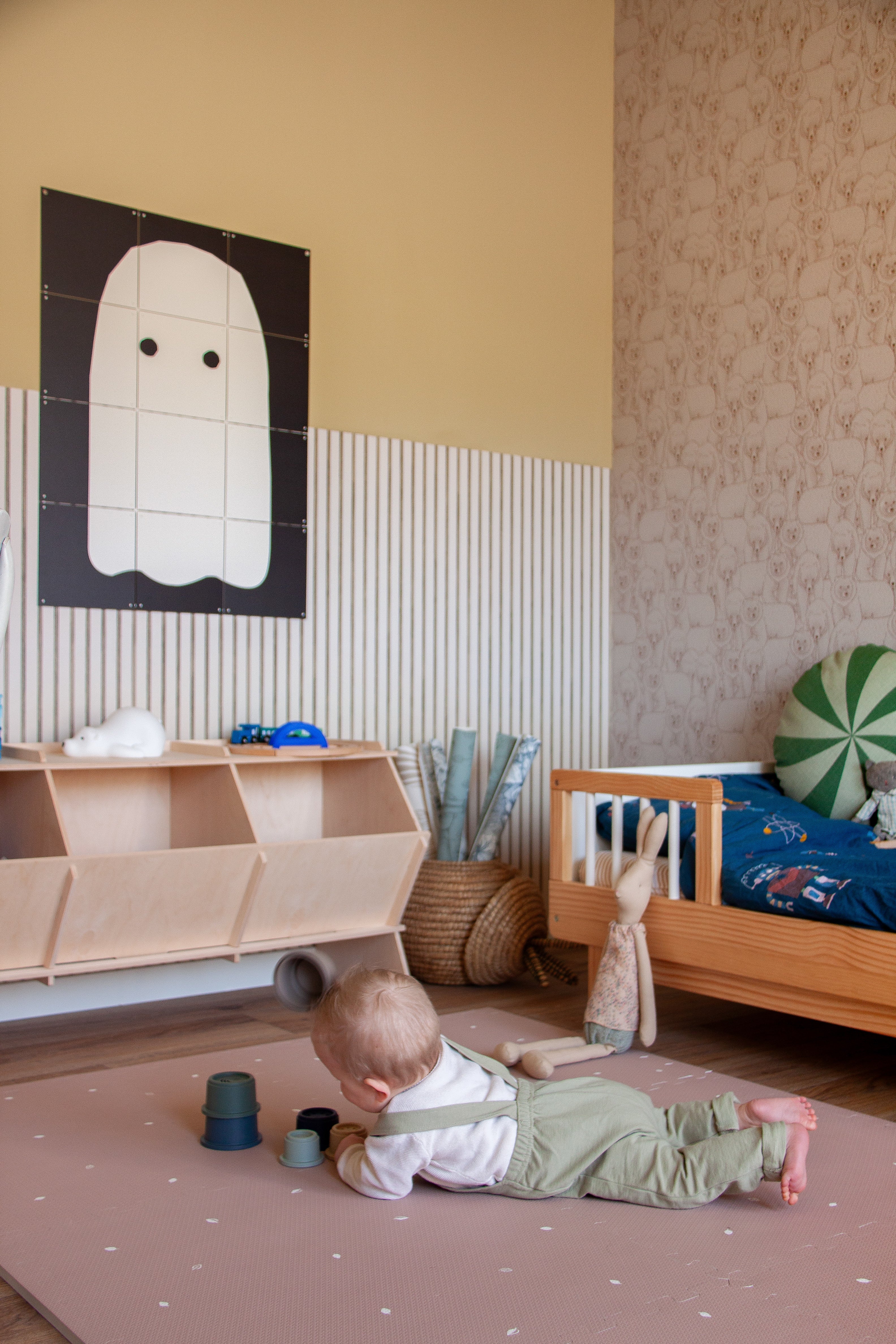 Mystic Mauve puzzelmat met subtiele illustraties en comfortabel foam.