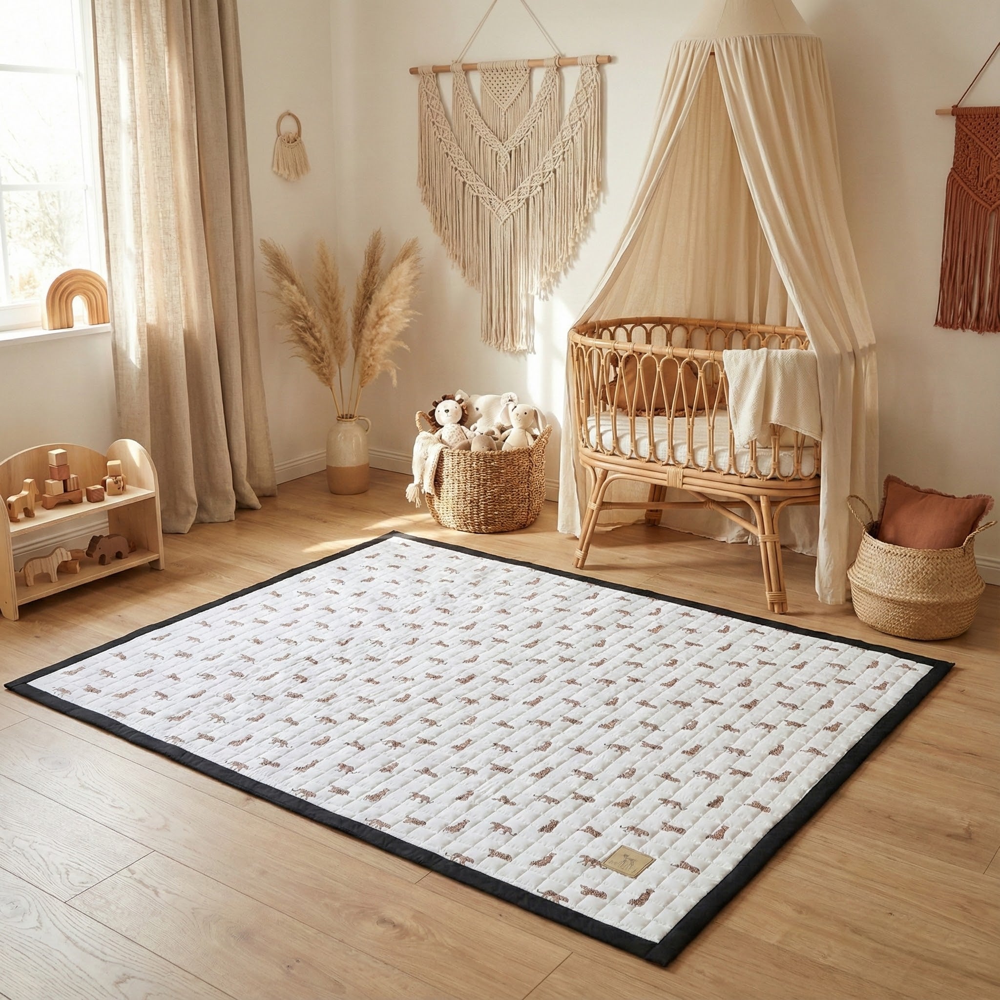 Kleine luipaardjes op een helder speelkleed – voor de allerkleinste avonturiers.