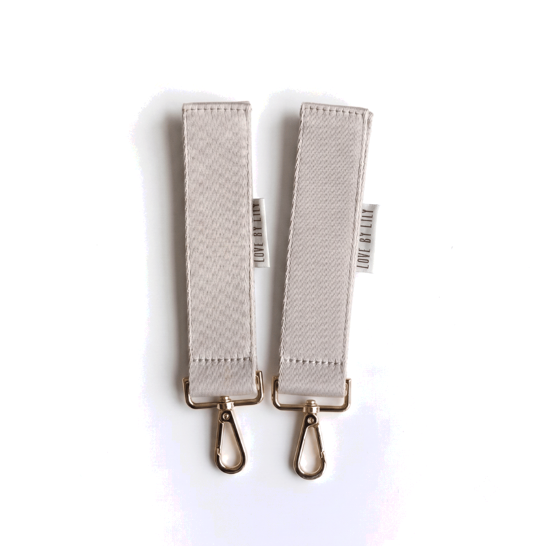 Stroller Straps Pebble Path, set van 2 met gouden hardware