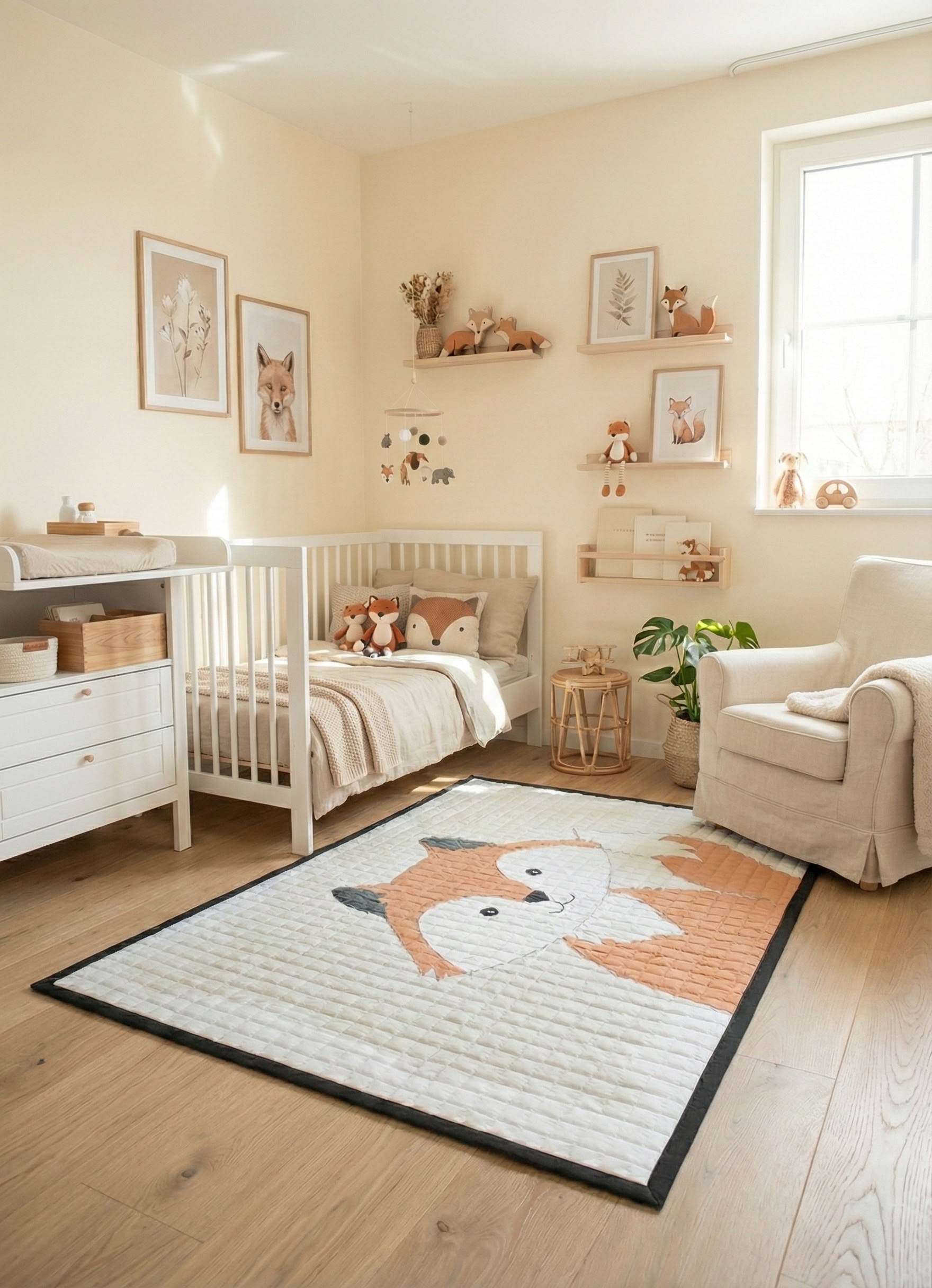 leuk vriendje vos speelkleed voor de kinderkamer