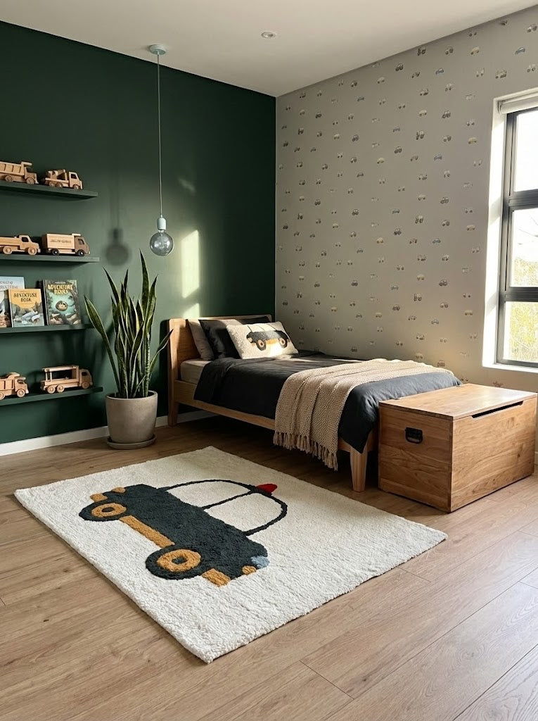 leuk zacht vloerkleed voor stoere jongens die van politie houden