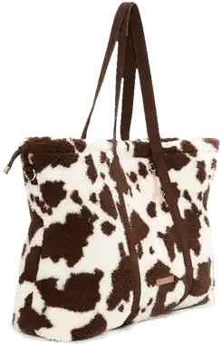 The Cozy Tote in Cow Couture (teddy)