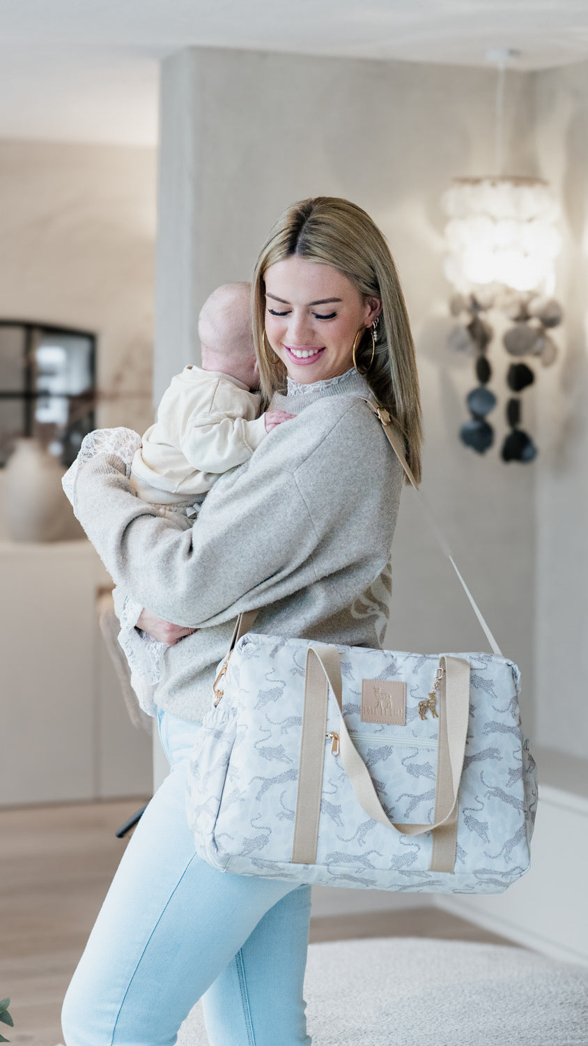Luiertas Tote - The Lily Daily – Beige Panther