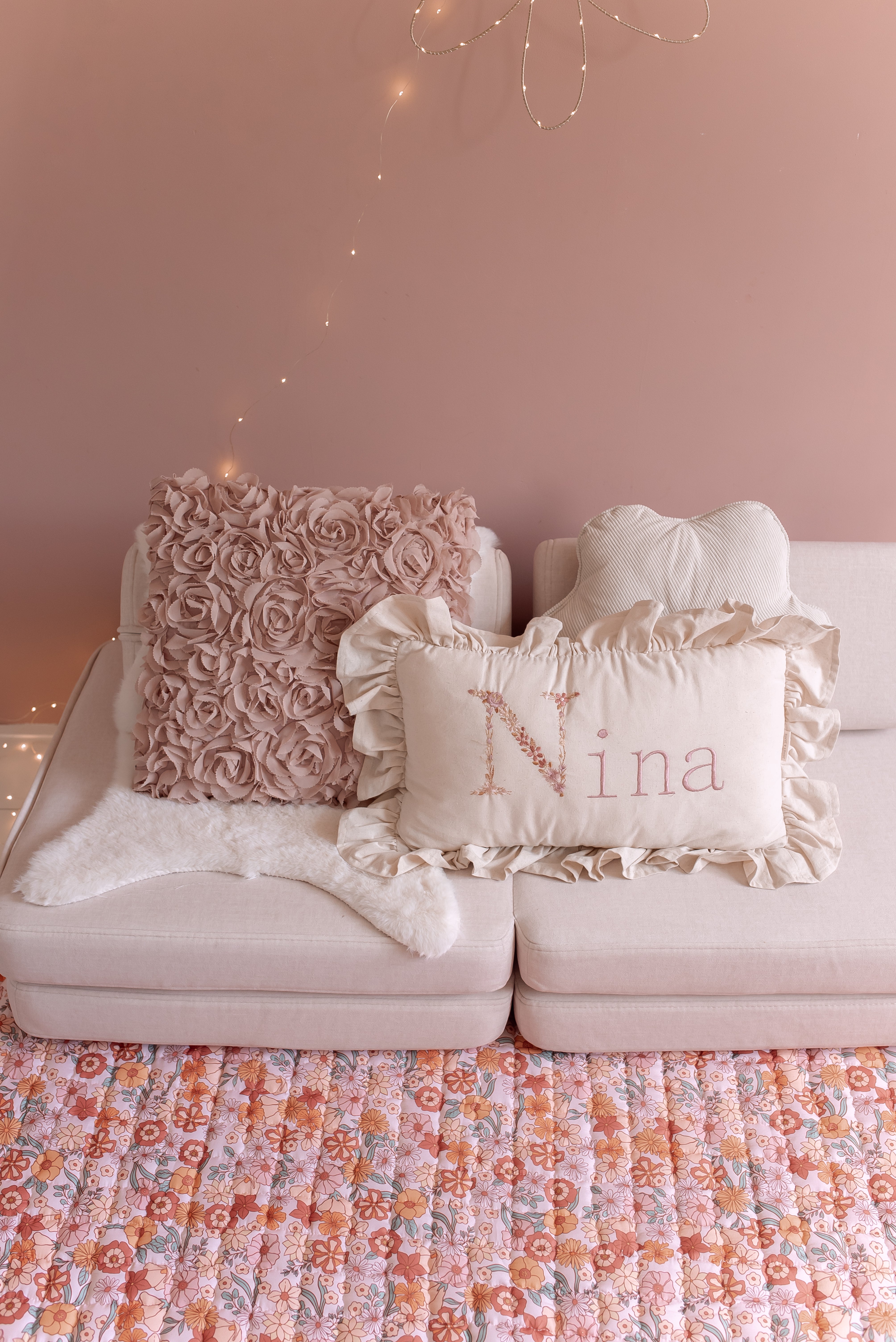 Baby op Flowerfarm speelmat – zacht speelkleed voor tummy time en kruipen
