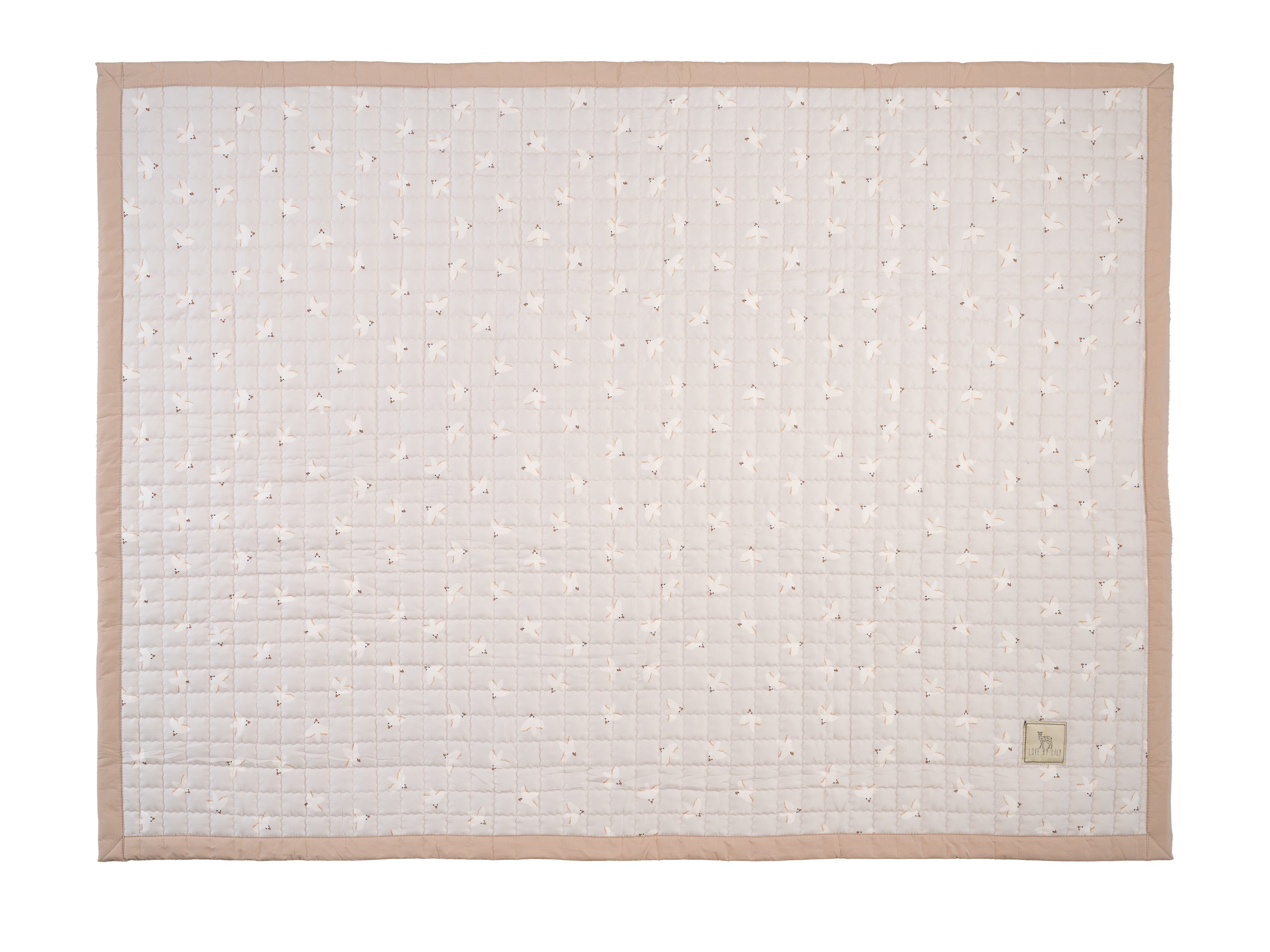 Birds speelkleed – groot beige speelmatje met subtiel vogelpatroon