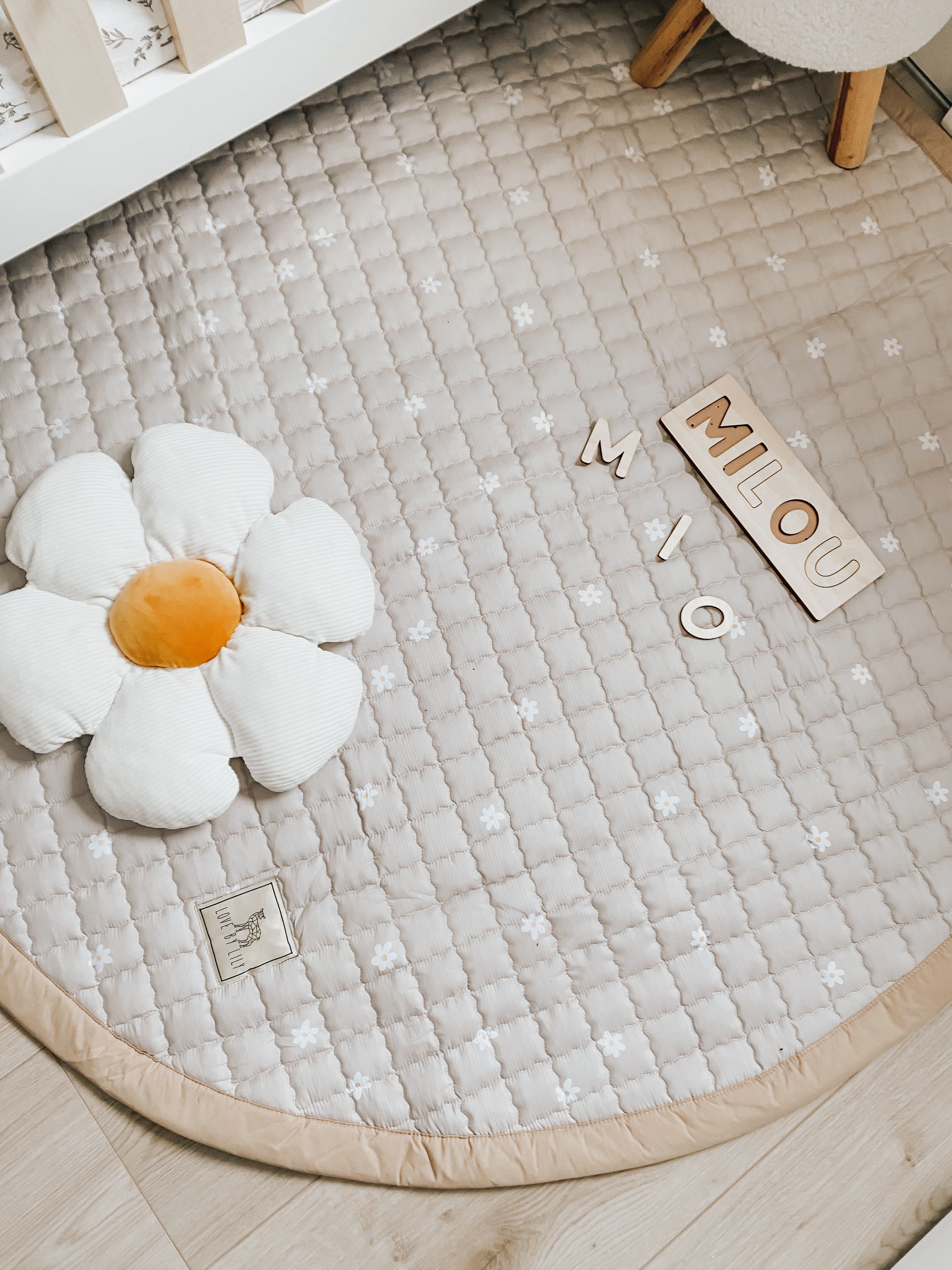 Tapis de jeu marguerites - rond
