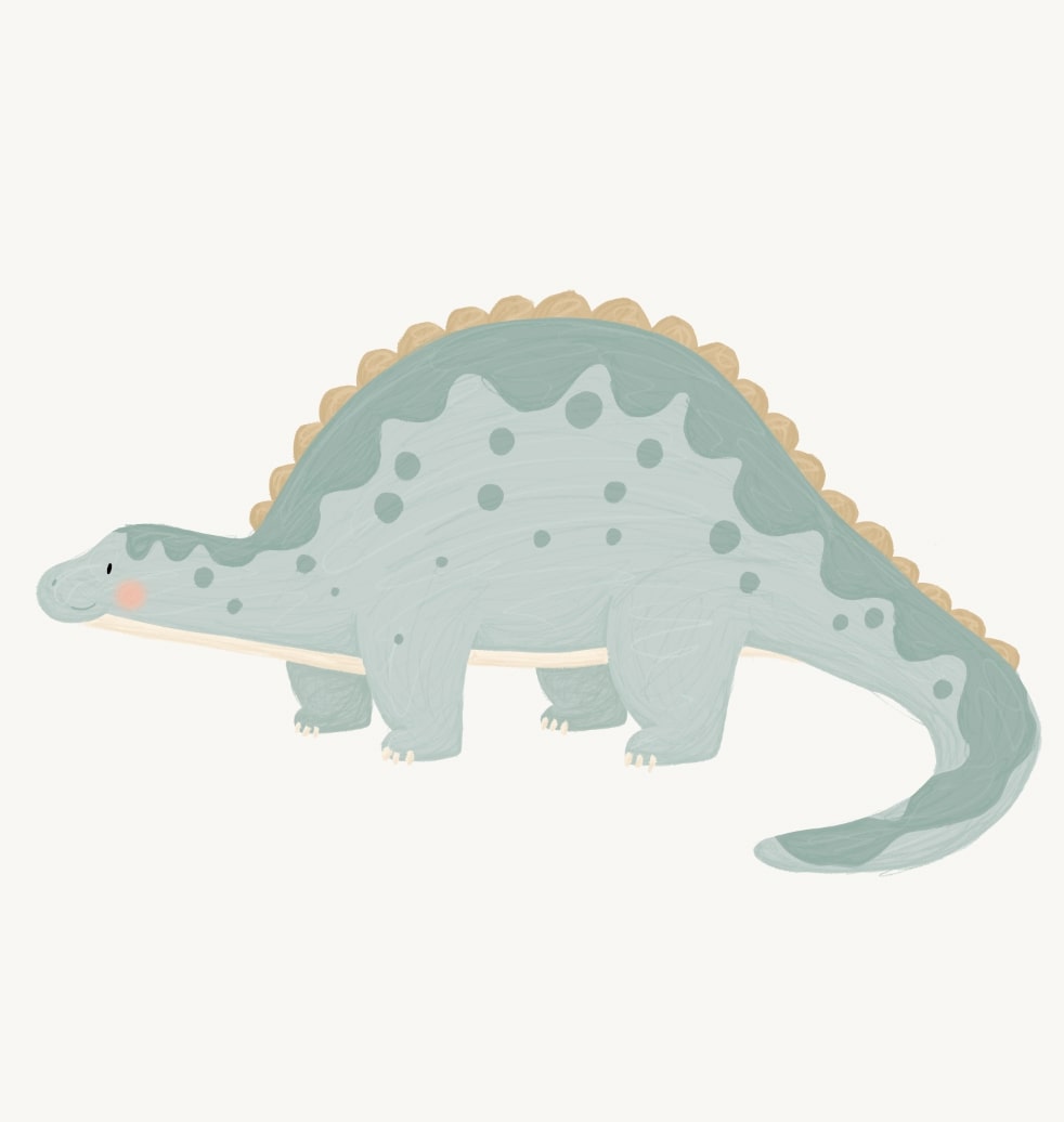 Baby Dinosaur behang – duurzame en veilige wandbekleding voor kinderkamer.