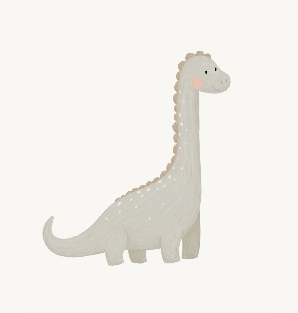 Behang met dino’s in zachte aardetinten, perfect voor jongenskamer en meisjeskamer.