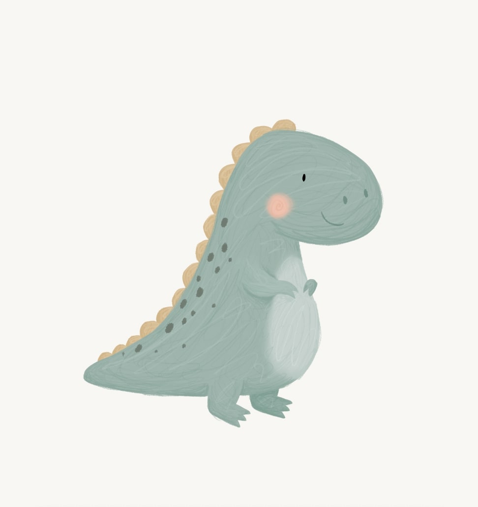 Behang met dinosaurus print – avontuurlijk en toch rustig design.