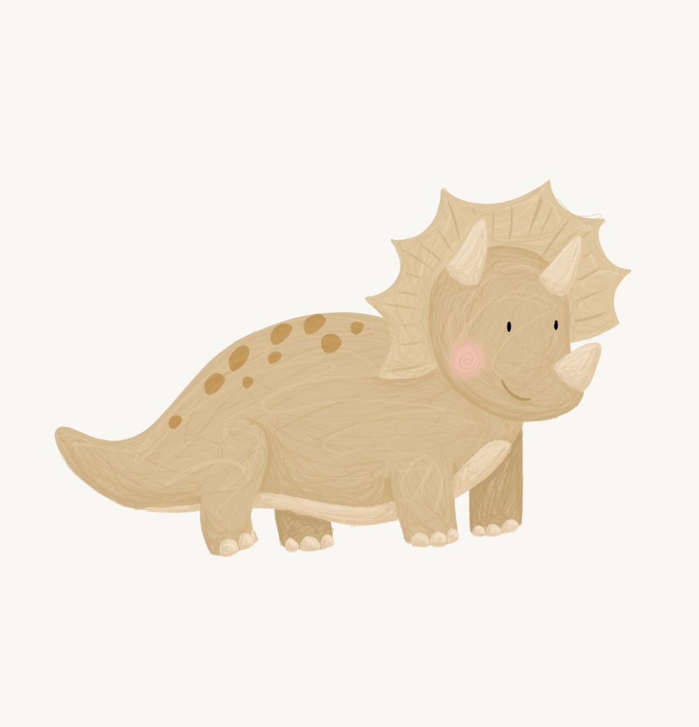 Dino behang met lieve illustraties, FSC en Oeko-Tex gecertificeerd.