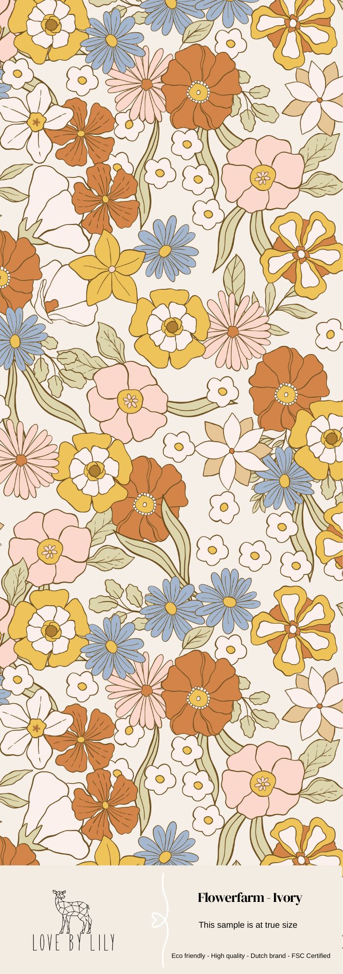 Flowerfarm behang - Ivory (Sample)