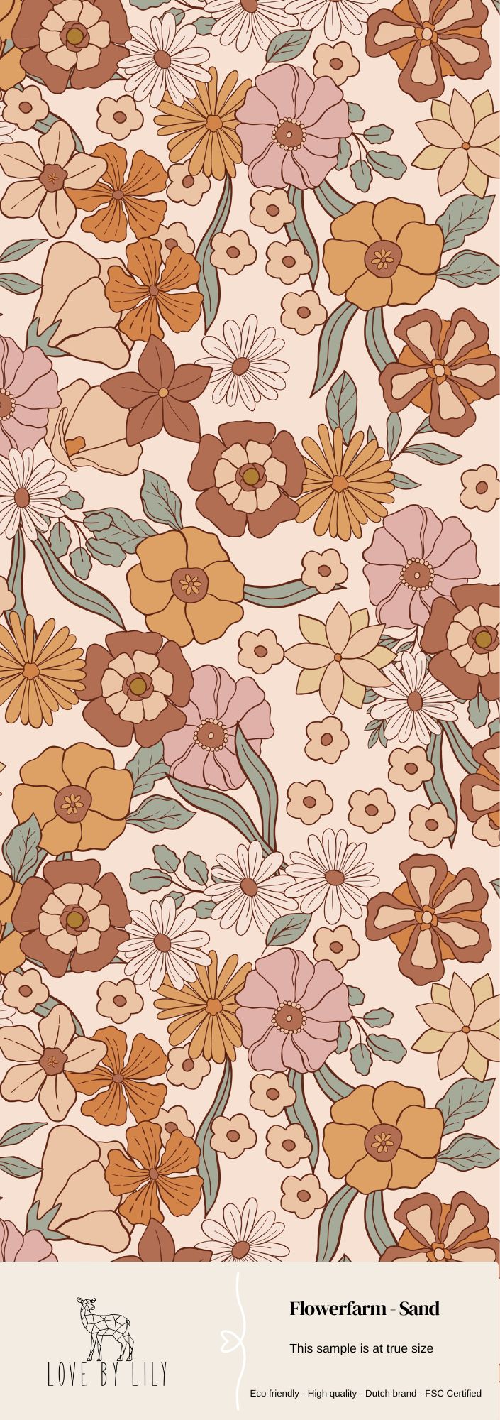 Flowerfarm behang - Sand (Sample)