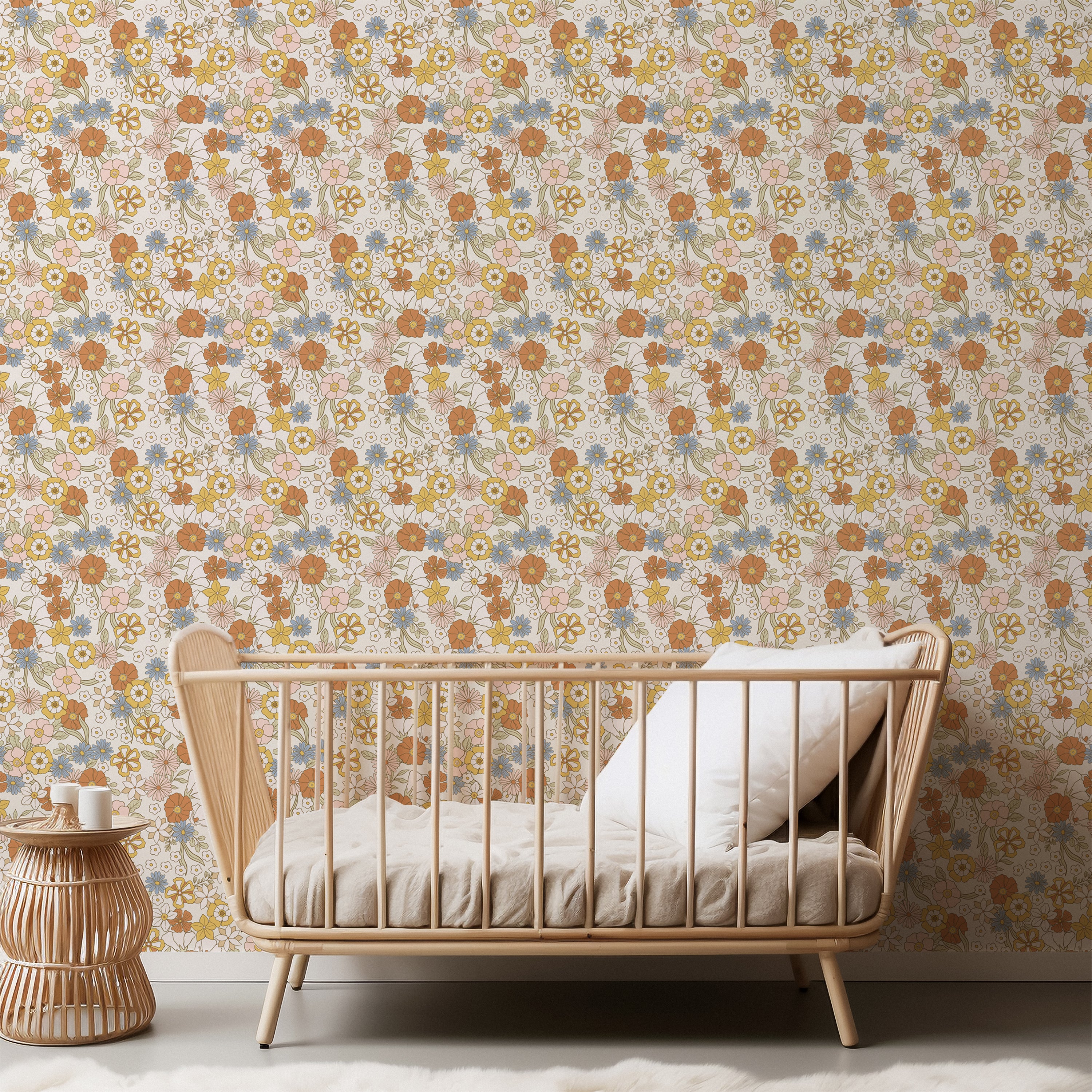 vintage bloemen behang