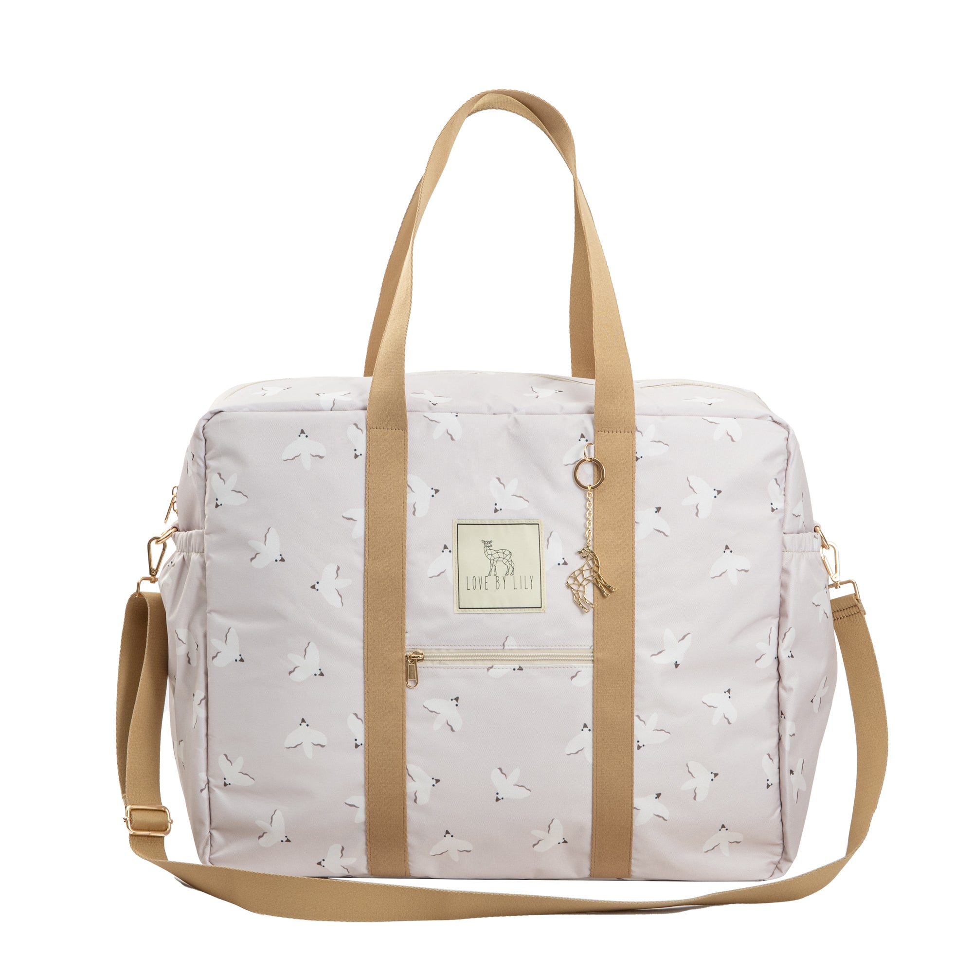 Travel Mom Bag Birds – grote luiertas met vogeltjesprint