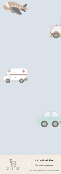 On the Road behang - Blue (Sample)