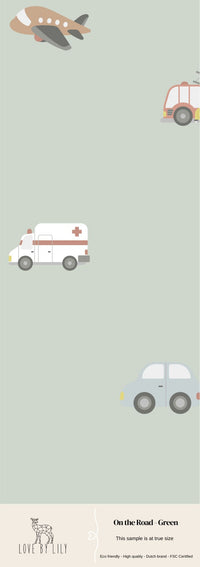 On the Road behang - Green (Sample)