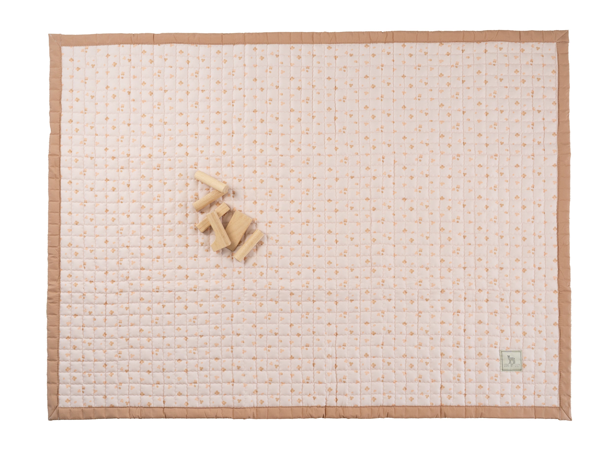 Sandy Clovers speelkleed in zandkleur met subtiele klaverprint