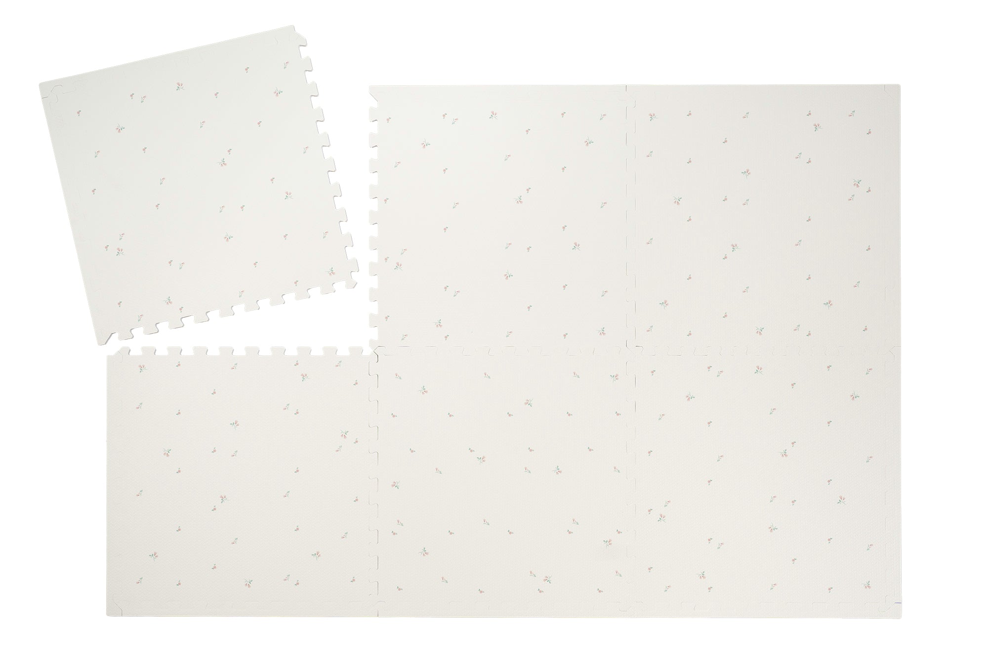 Zachte puzzelmat Spring met bloemetjes, ideaal als speelmat voor de kinderkamer
