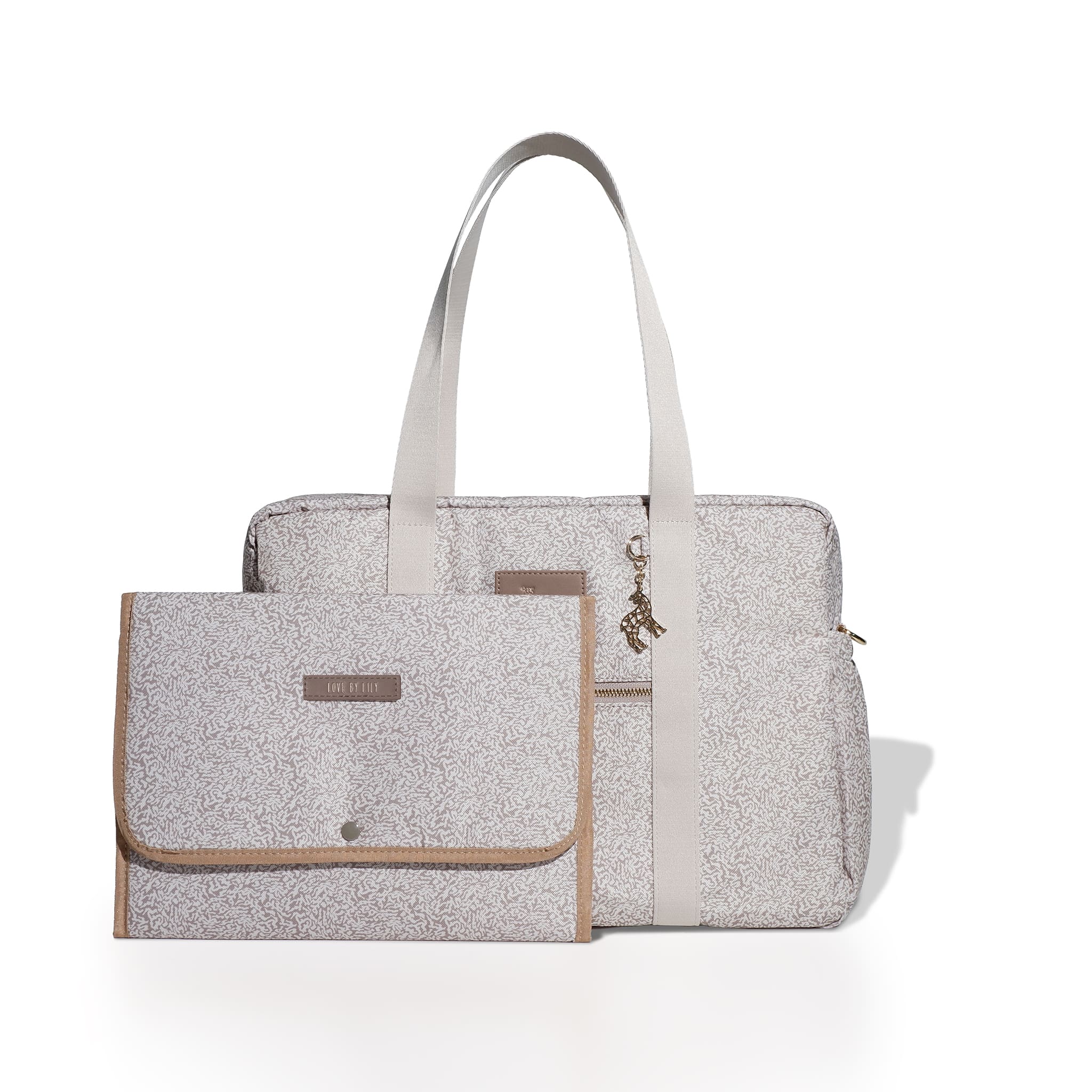 Luiertas met subtiele styling – ingetogen en toch stijlvol.
