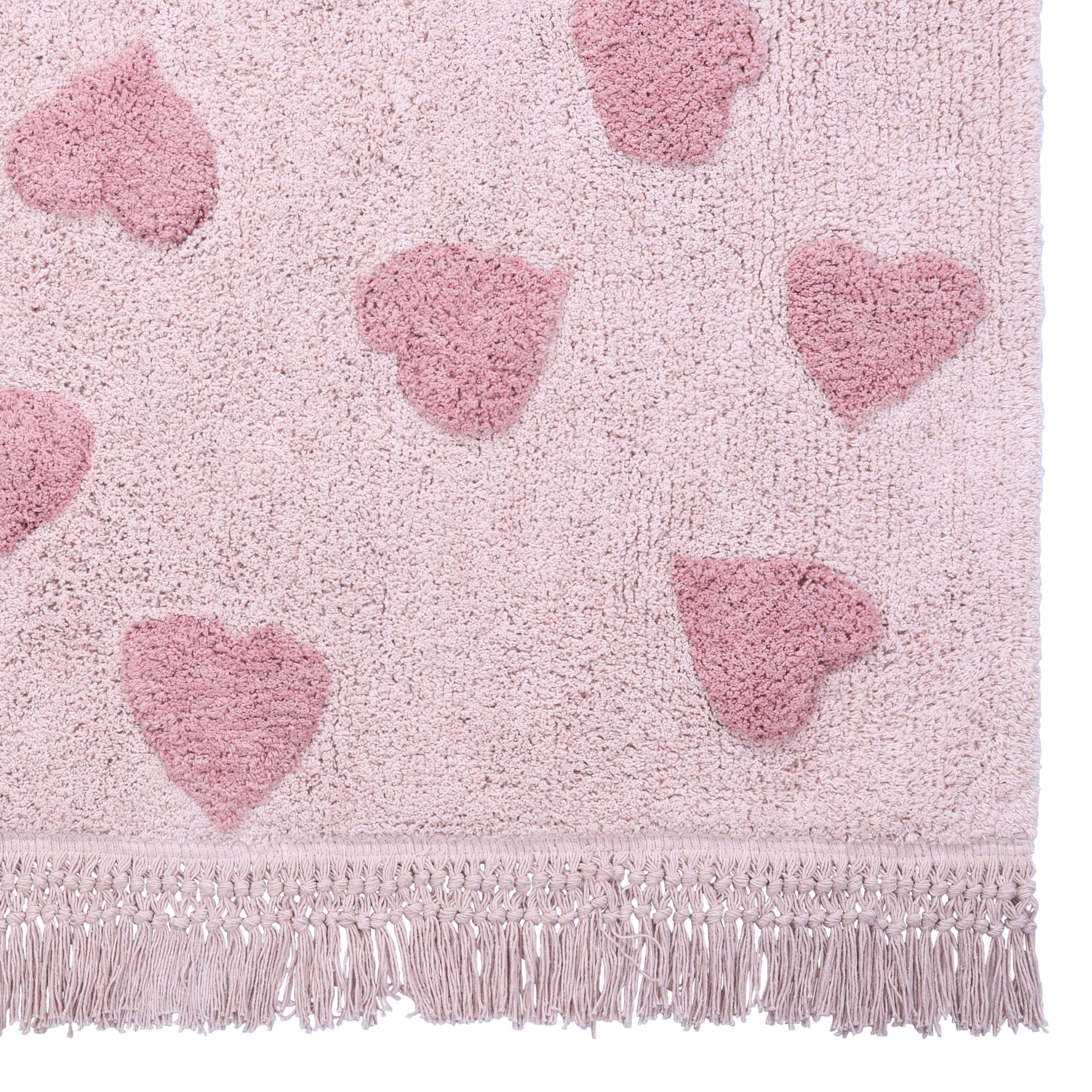 Rosy Hearts speel- en vloerkleed, zacht gewatteerd en comfortabel.