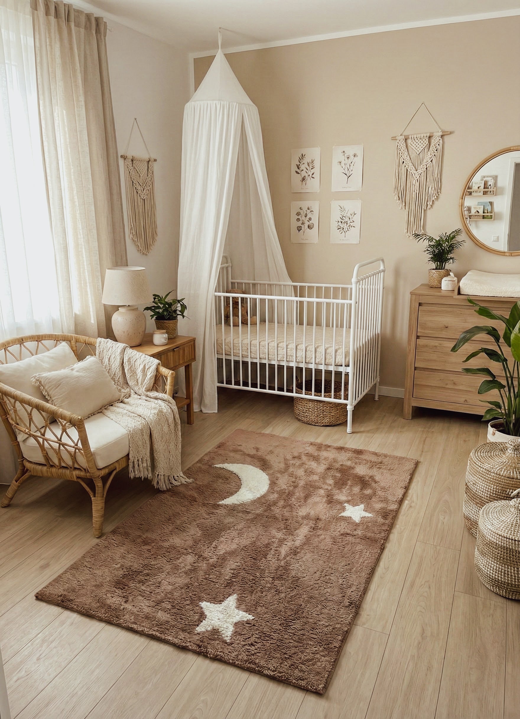 leuk manen en sterren speelkleed voor de kinderkamer 