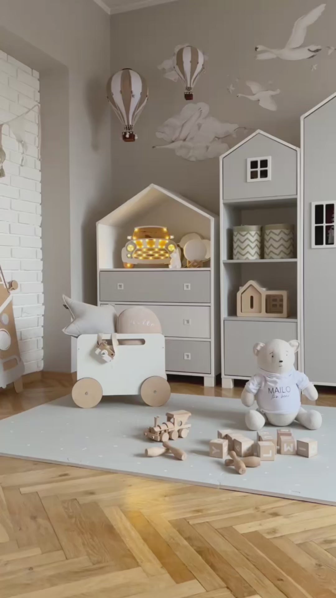 Arctic Grey puzzelmat in kinderkamer en speelkamer