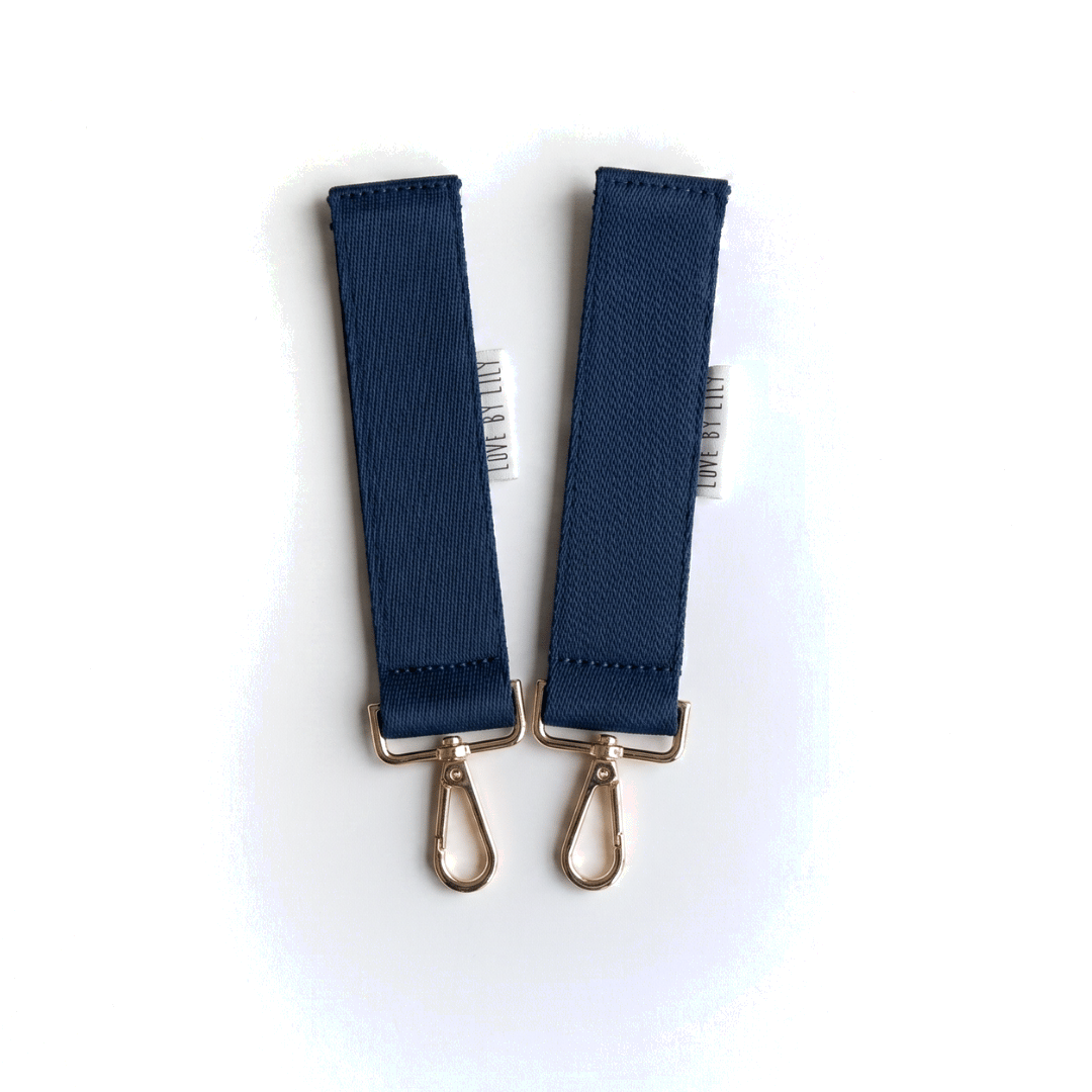 Stroller Straps Salty Sailor, set van 2 met gouden hardware