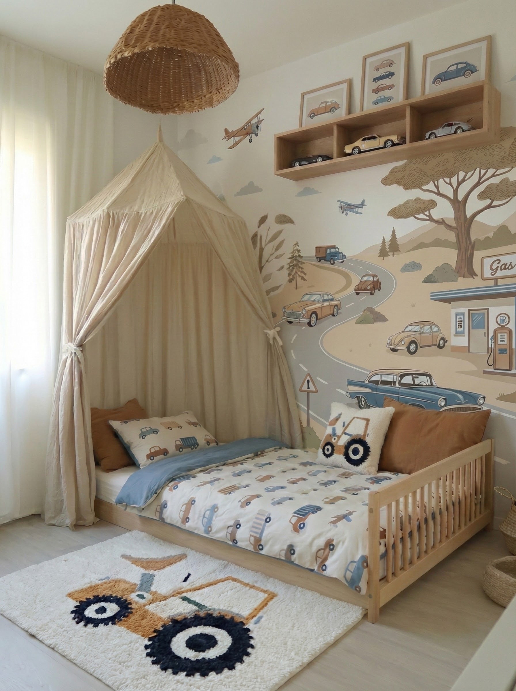 stoer zacht vloerkleed in de vorm van een tractor voor kleine boerenfans