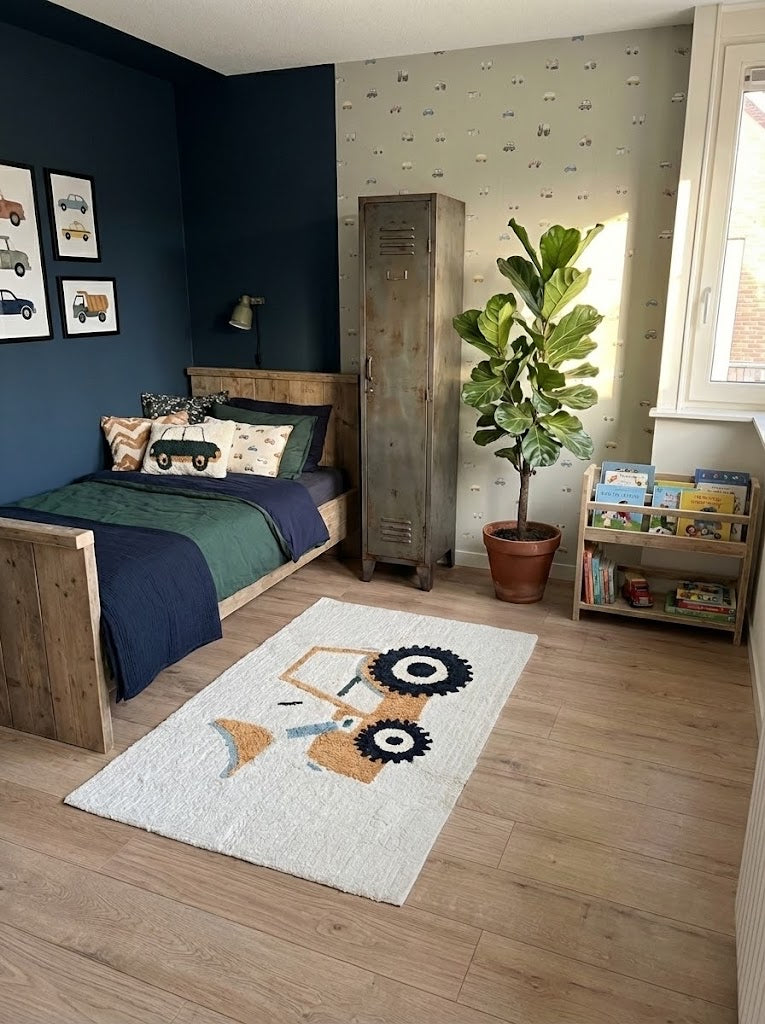 stevige en zachte vloerkleed voor kinderen die dol zijn op tractors